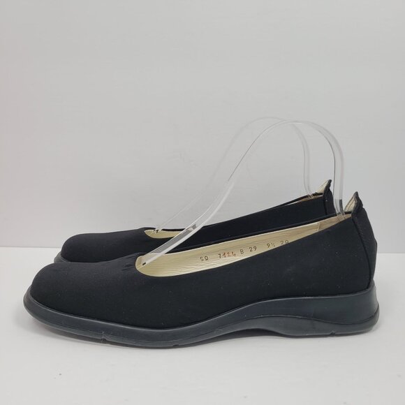 Salvatore Ferragamo Sport Women's Black Nero Leather Slip On Flats US Size 9.5 - Picture 2 of 8